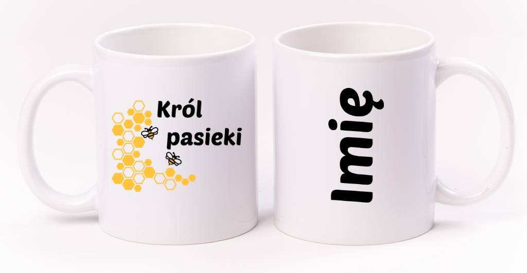 Kubek biały dla pszczelarza "Król pasieki" #10