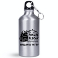 Butelka srebrna 400 ml z nadrukiem "Pakuję plecak, ruszam w Tatry" - Podhale, Zakopane, góry #1