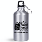 Butelka srebrna 400 ml z nadrukiem "Pakuję plecak, ruszam w Tatry" - Podhale, Zakopane, góry #1