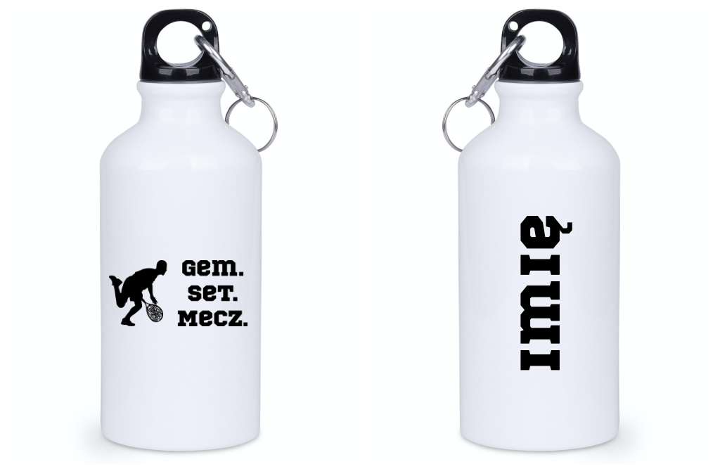 Butelka biała 400 ml z napisem "Gem Set Mecz" – męska #9
