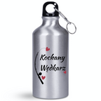 Butelka srebrna 400 ml z nadrukiem "Kochany Wędkarz" – wędkarstwo #1