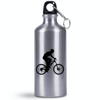 Bidon srebrny 500 ml na rower z grafiką roweru oraz imieniem do wyboru – dla rowerzysty #5