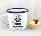 Kubek emaliowany biały z nadrukiem "Super wędkarz" #9