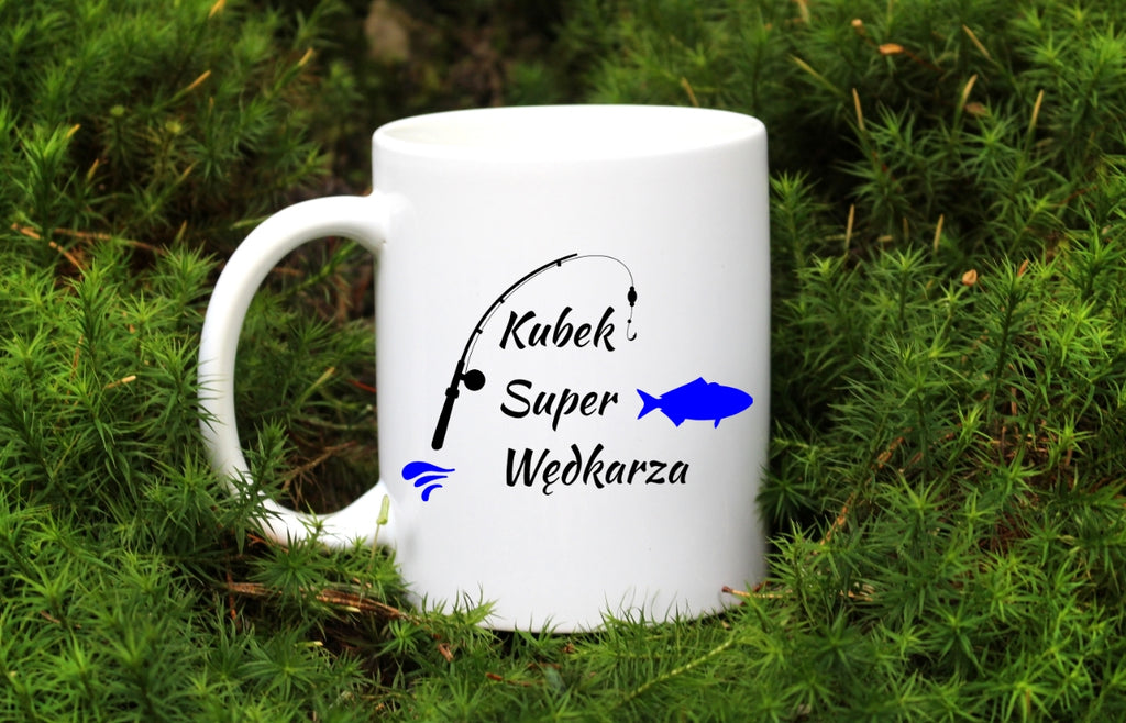 Kubek biały z nadrukiem: "Kubek Super Wędkarza" - wędkarstwo #1