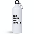 Bidon dla panów biały 800 ml z nadrukiem "Eat Sleep Run Repeat" – bieganie #11