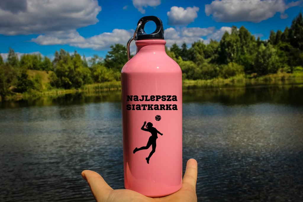 Butelka różowa 600 ml z nadrukiem "Najlepsza Siatkarka" #5