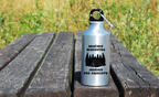 Butelka srebrna 400 ml z nadrukiem „Rzućmy wszystko, jedźmy pod namioty” – camping, namiot #10