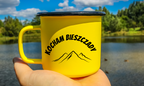 Kubek emaliowany żółty z nadrukiem "Kocham Bieszczady" - góry #2