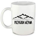 Kubek biały z nadrukiem "Przygoda wzywa" - góry, trekking #9