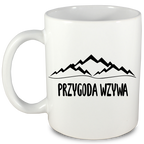 Kubek biały z nadrukiem "Przygoda wzywa" - góry, trekking #9