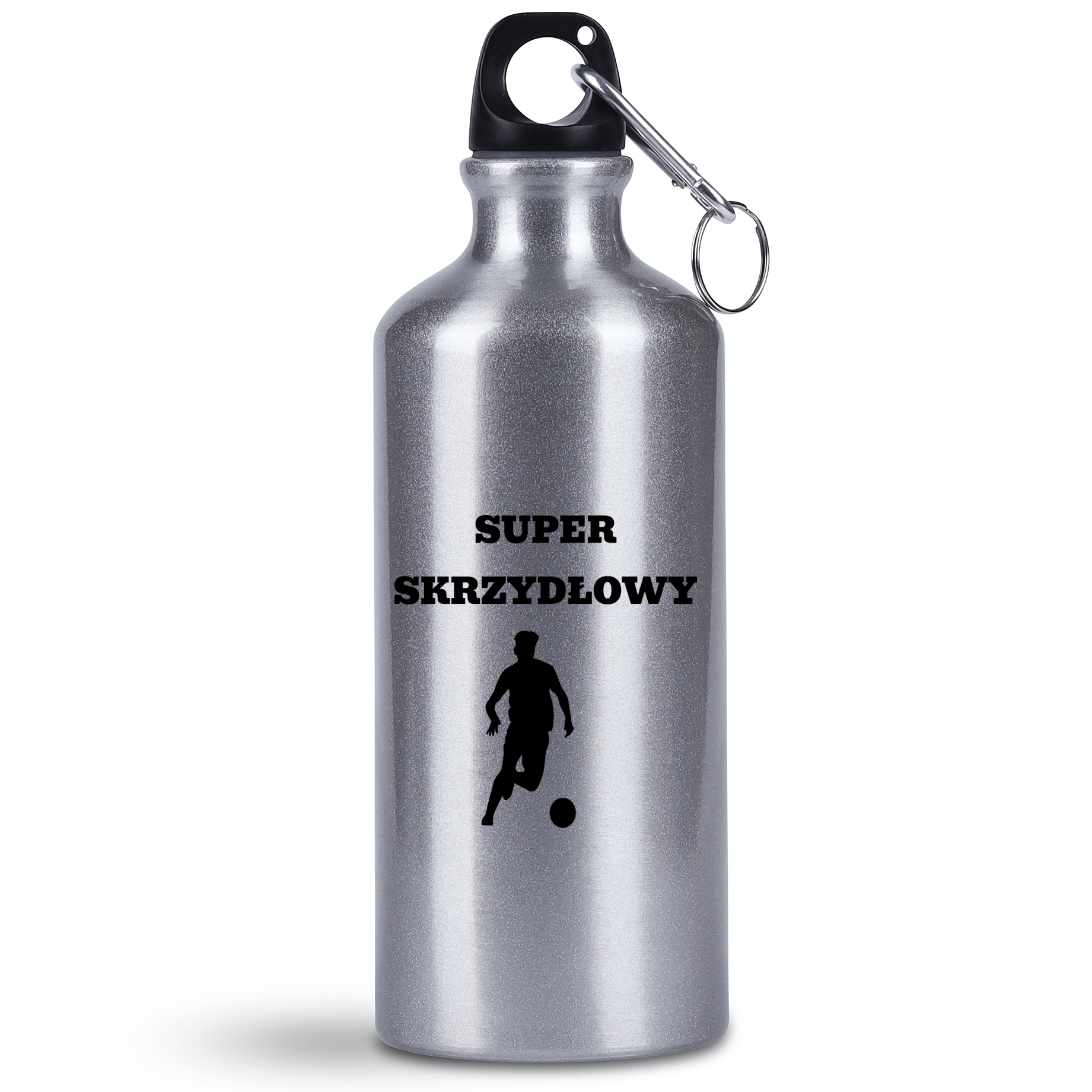 Butelka srebrna 500 ml z napisem "Super Skrzydłowy" – piłka nożna #1