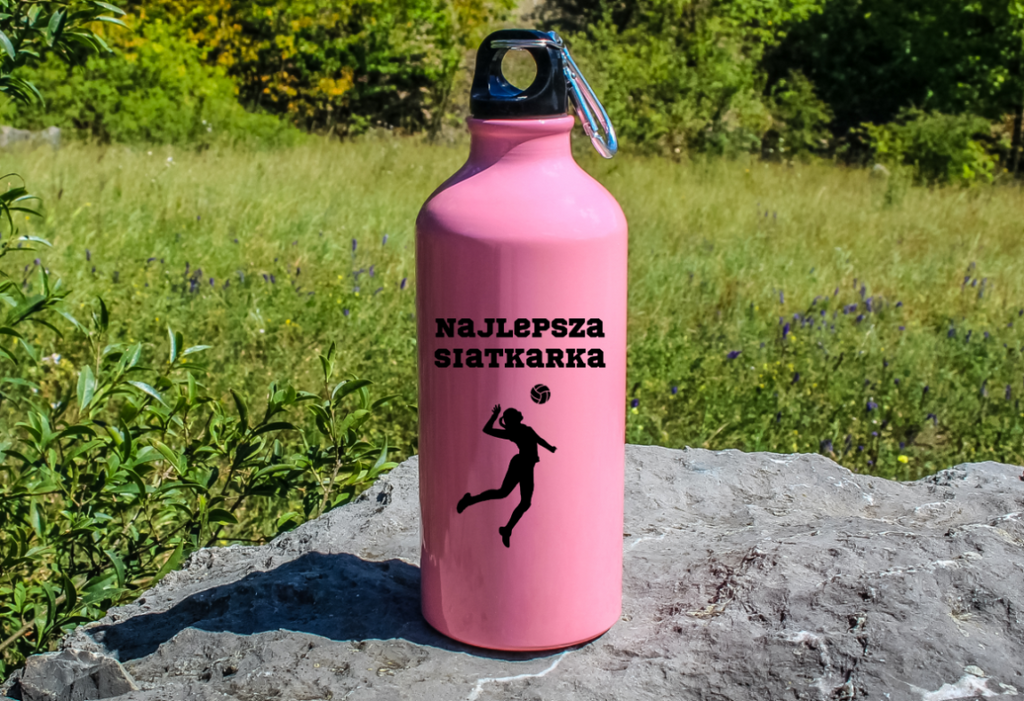 Butelka różowa 600 ml z nadrukiem "Najlepsza Siatkarka" #5