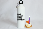 Butelka biała 800 ml na siłownię z nadrukiem "Eat Sleep Gym Repeat" #6