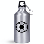 Butelka srebrna 400 ml z grafiką piłki i własnym imieniem #9