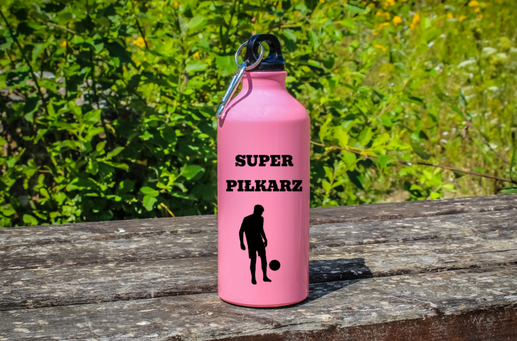 Butelka różowa 600 ml z napisem "Super Piłkarz" #3
