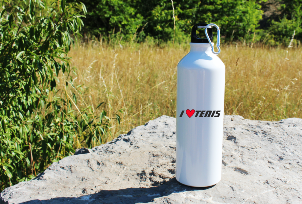Bidon biały 800 ml z napisem "I LOVE TENIS" #1