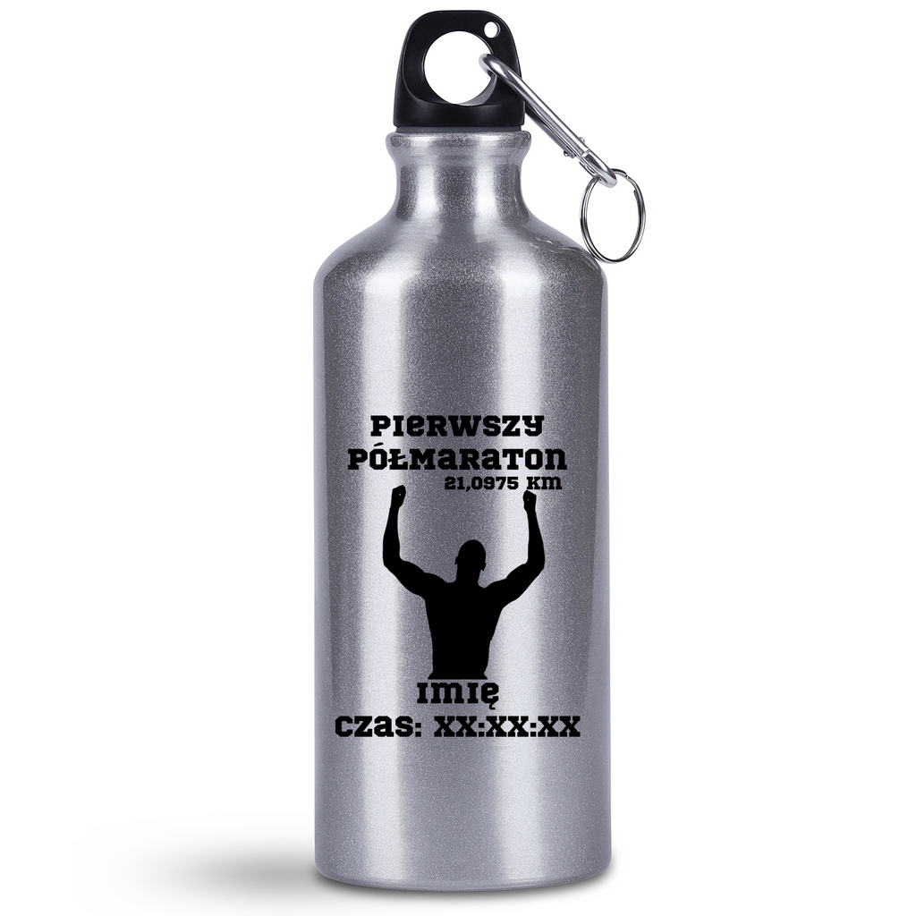 Bidon 500 ml pamiątka po pierwszym półmaratonie + czas – bieganie #8