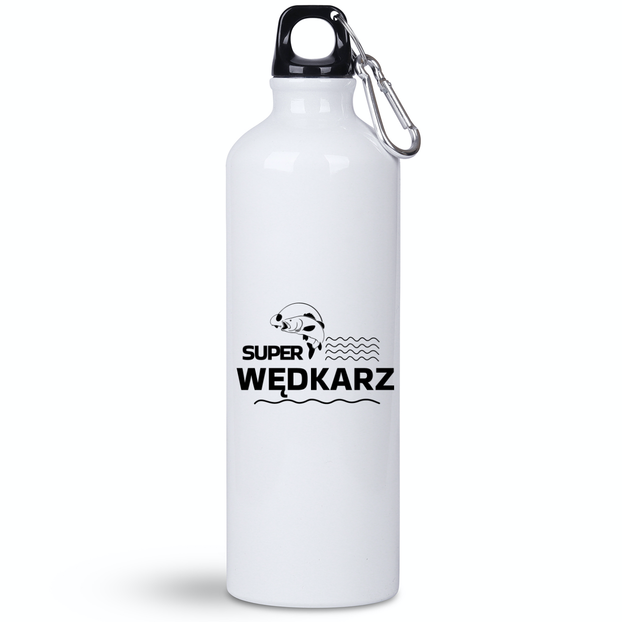 Butelka biała 800 ml z nadrukiem "Super Wędkarz" – wędkarstwo #10