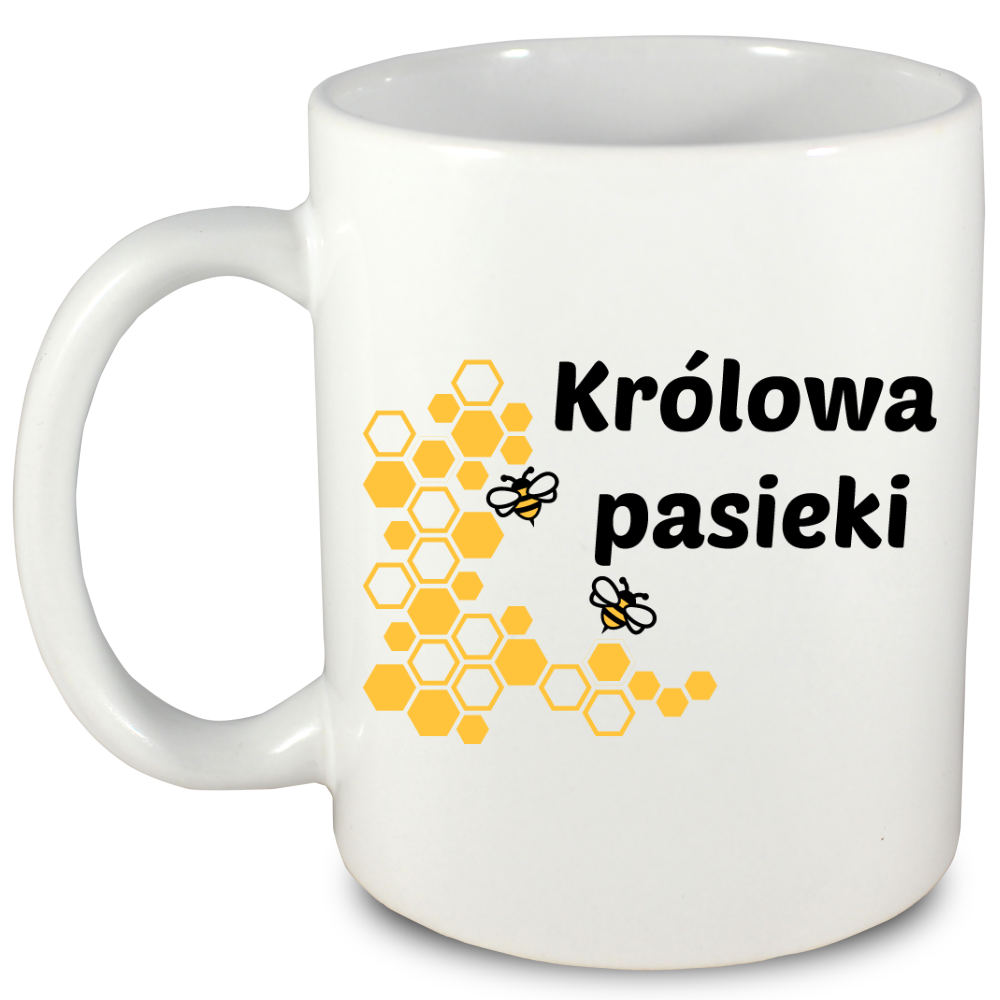 Kubek biały dla pszczelarza "Królowa pasieki" #9