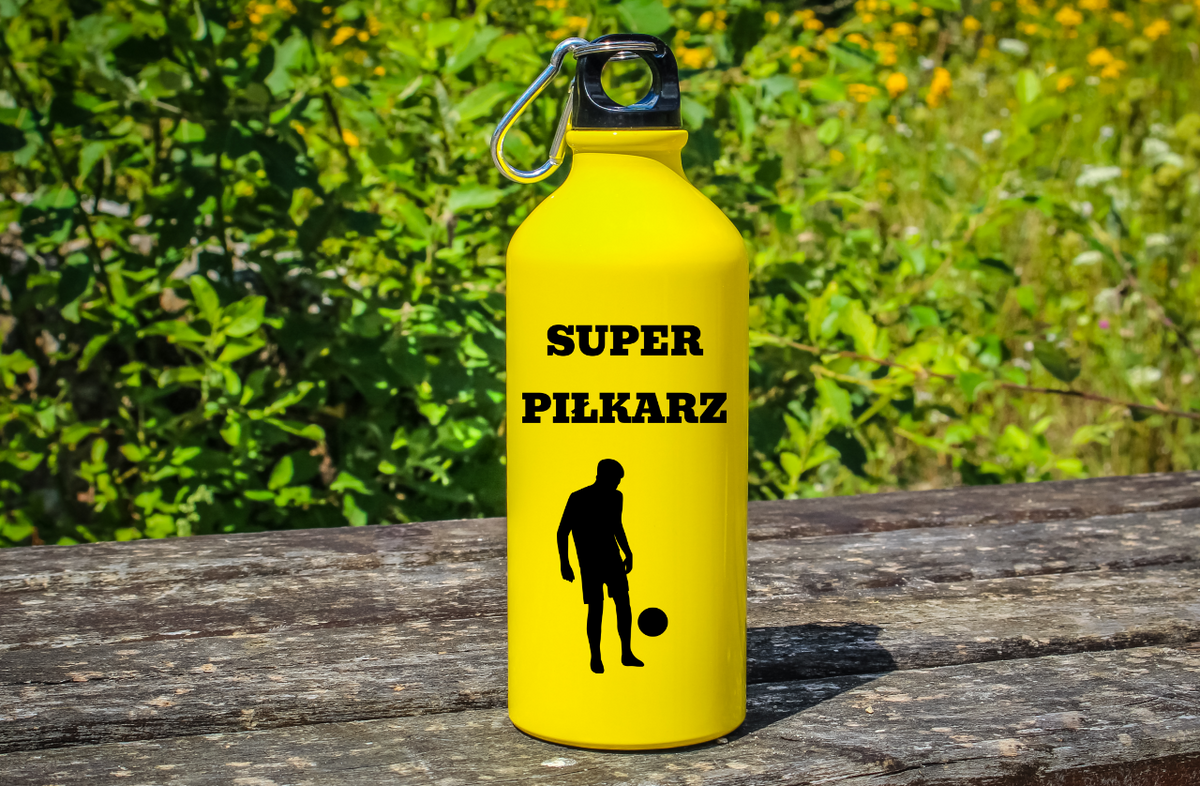 Bidon żółty 600 ml z napisem "Super Piłkarz" – piłka nożna #3