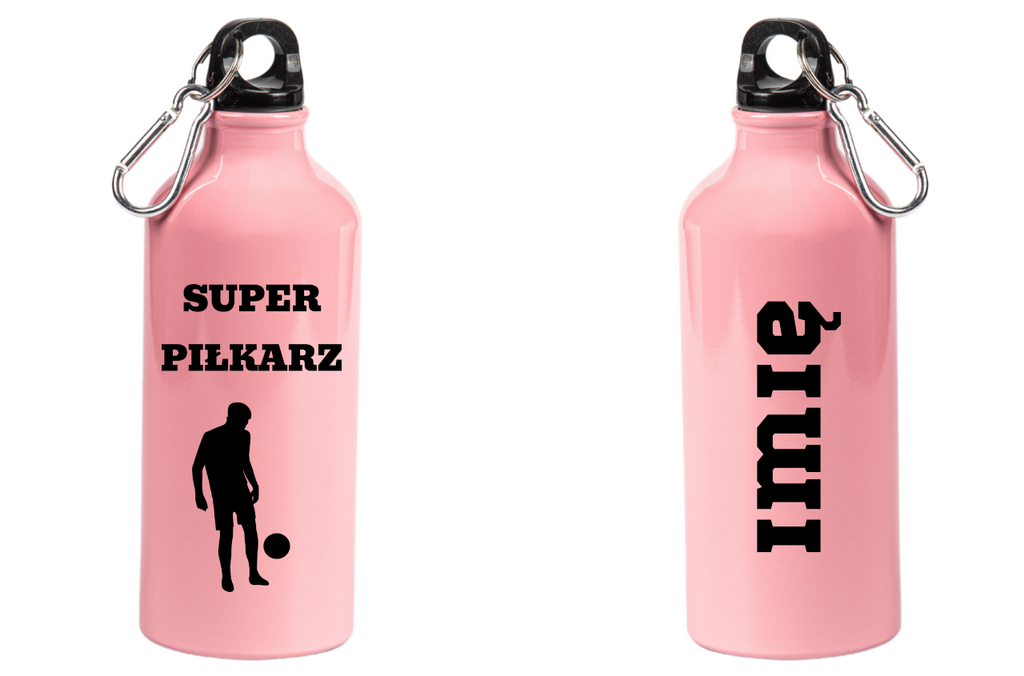 Butelka różowa 600 ml z napisem "Super Piłkarz" #3