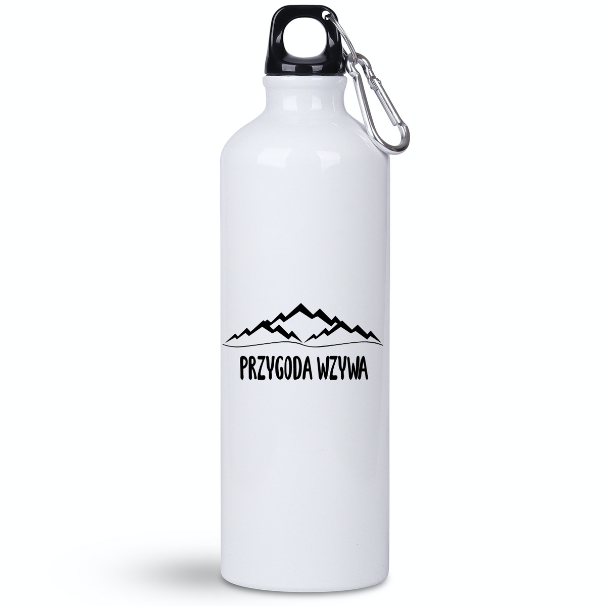 Butelka biała 800 ml z grafiką „Przygoda wzywa” – podróże, travel #7