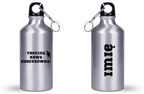 Butelka srebrna 400 ml z nadrukiem "Trening Kawa Koszykówka" #2