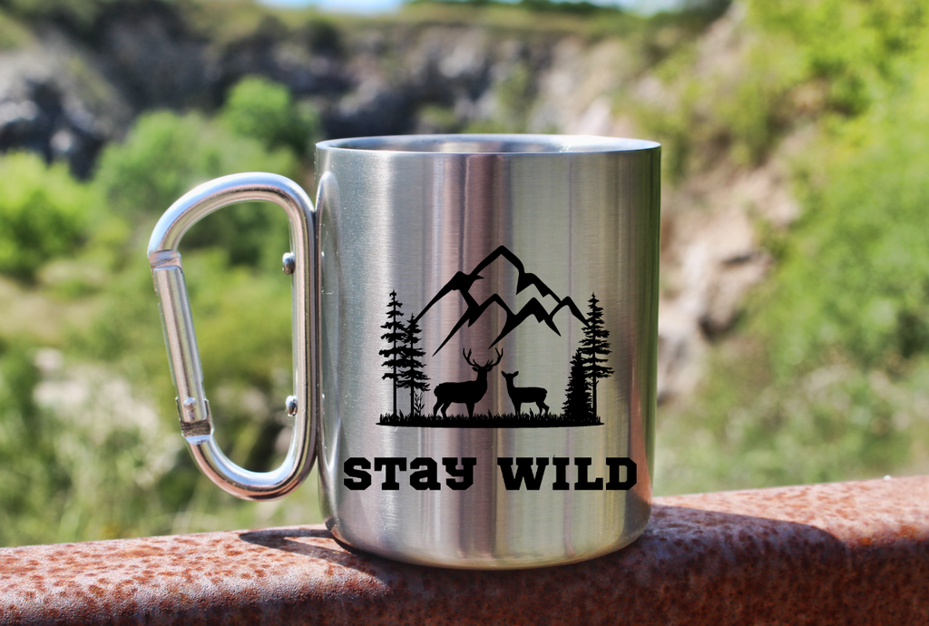 Kubek karabińczyk srebrny z nadrukiem „Stay Wild” – przyroda, trekking #8