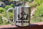 Kubek karabińczyk srebrny z nadrukiem „Stay Wild” – przyroda, trekking #8