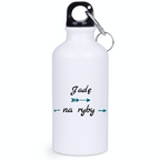 Bidon biały 400 ml z nadrukiem "Jadę na ryby" - wędkarstwo #2