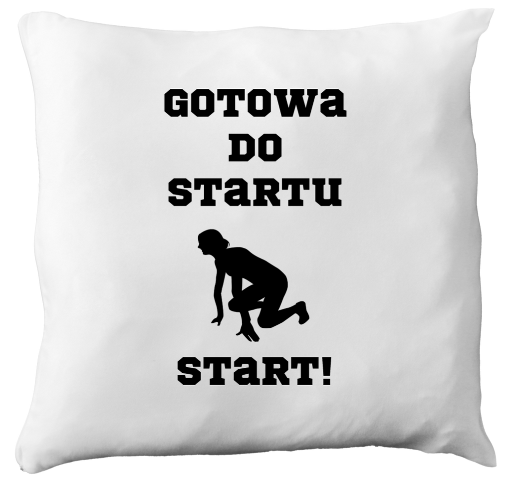 Poduszka dla biegaczki – z nadrukiem "Gotowa do startu start!" – bieganie #5