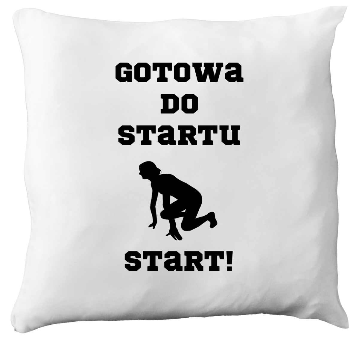 Poduszka dla biegaczki – z nadrukiem "Gotowa do startu start!" – bieganie #5