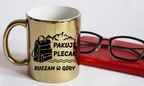 Kubek złoty z nadrukiem „Pakuję plecak, ruszam w góry” – trekking #2