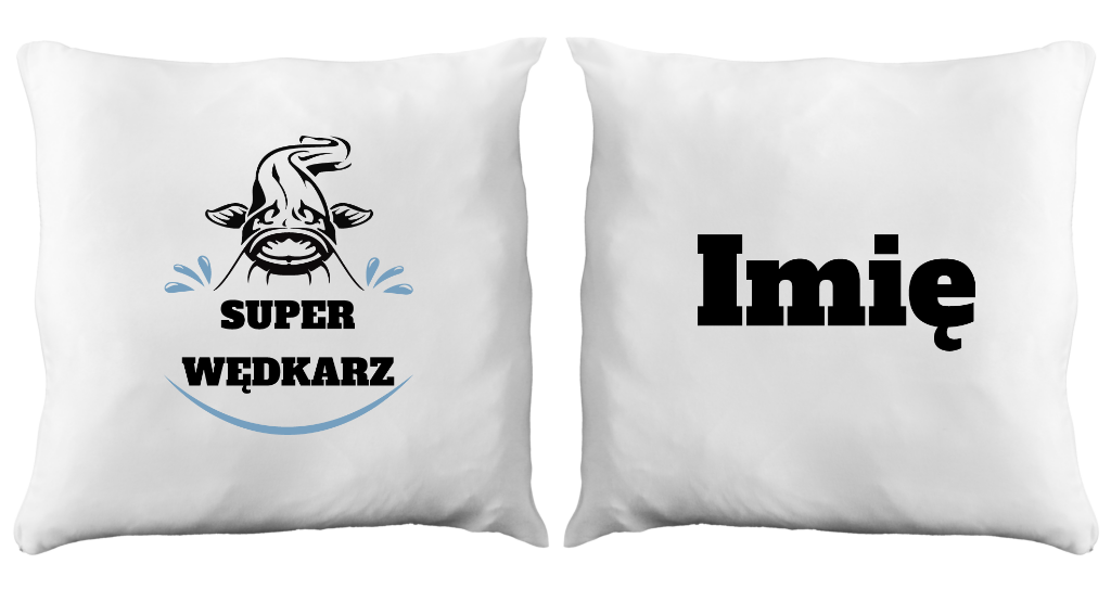 Poduszka z nadrukiem "Super wędkarz" - wędkarstwo #8