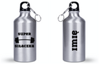 Bidon srebrny 400 ml z nadrukiem „Super Siłaczka” – siłownia #2