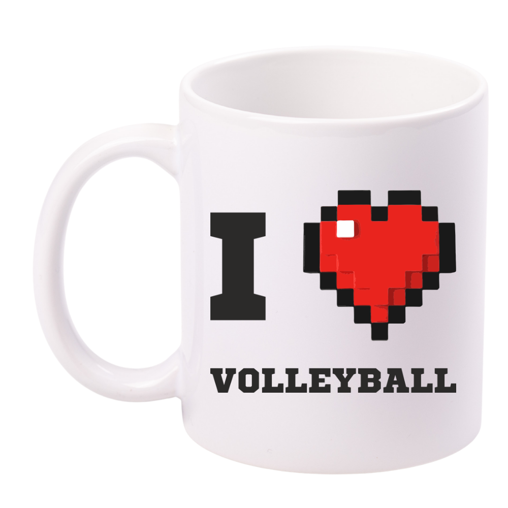 Kubek biały z nadrukiem "I LOVE VOLLEYBALL" #3