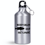 Butelka srebrna 400 ml z nadrukiem "KEEP CALM and IDŹ ŁOWIĆ" – wędkarstwo #5