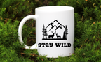 Kubek biały z nadrukiem "Stay Wild" - przyroda, przygoda, podróże #1