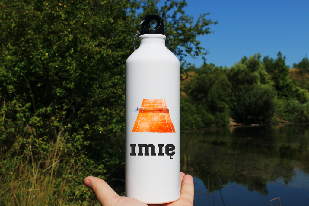 Bidon biały 800 ml z grafiką kortu tenisowego i własnym imieniem #4
