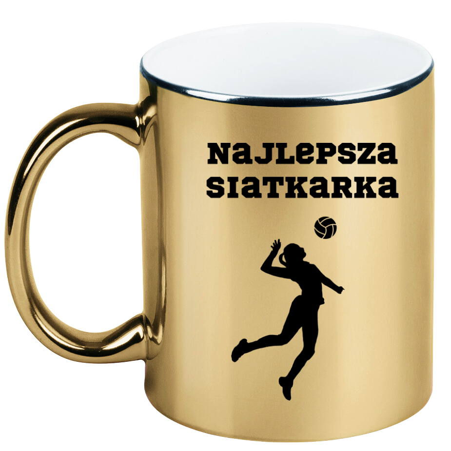 Kubek złoty z nadrukiem "Najlepsza Siatkarka" – siatkówka #5