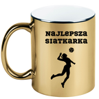Kubek złoty z nadrukiem "Najlepsza Siatkarka" – siatkówka #5