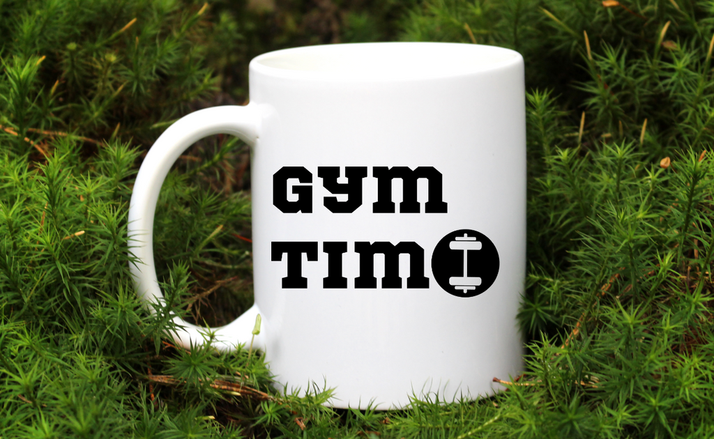 Kubek biały z nadrukiem "Gym Time" - na prezent, siłownia #1