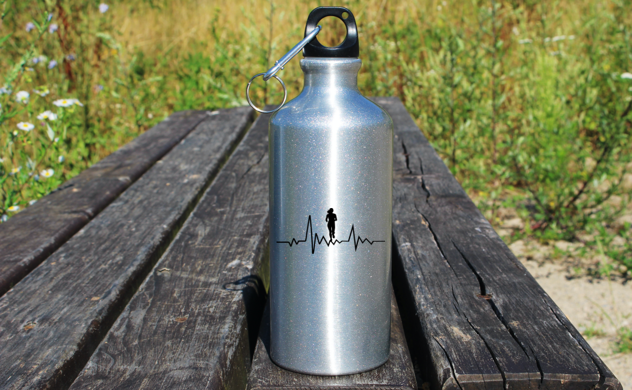 Bidon 500 ml z nadrukiem EKG dla biegaczki - bieganie #1