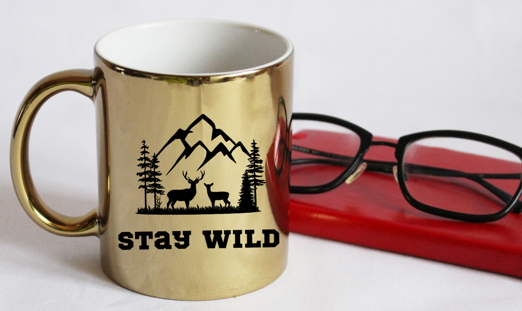 Kubek złoty z nadrukiem „Stay Wild” – trekking, wyprawa #8