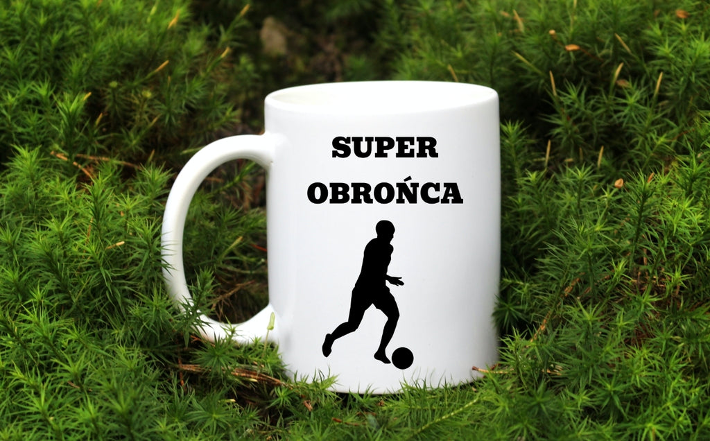 Kubek biały z nadrukiem "Super Obrońca" – piłka nożna #14