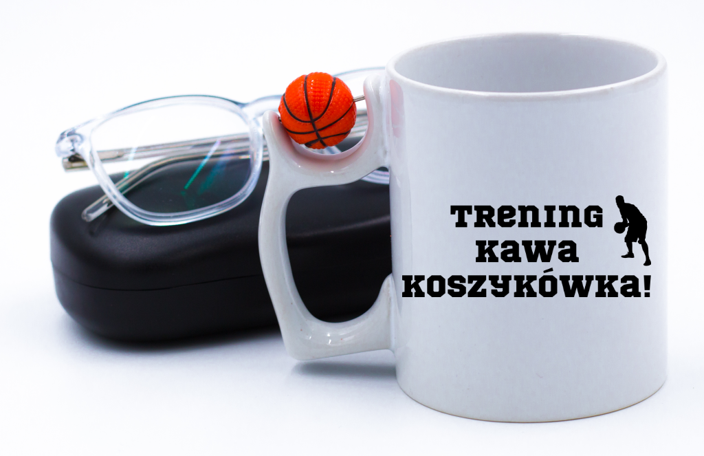 Kubek z piłką i nadrukiem "Trening Kawa Koszykówka" – koszykówka #5