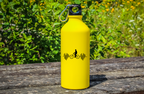Bidon żółty 600 ml z grafiką rowerowe EKG, linia życia – dla rowerzysty #1