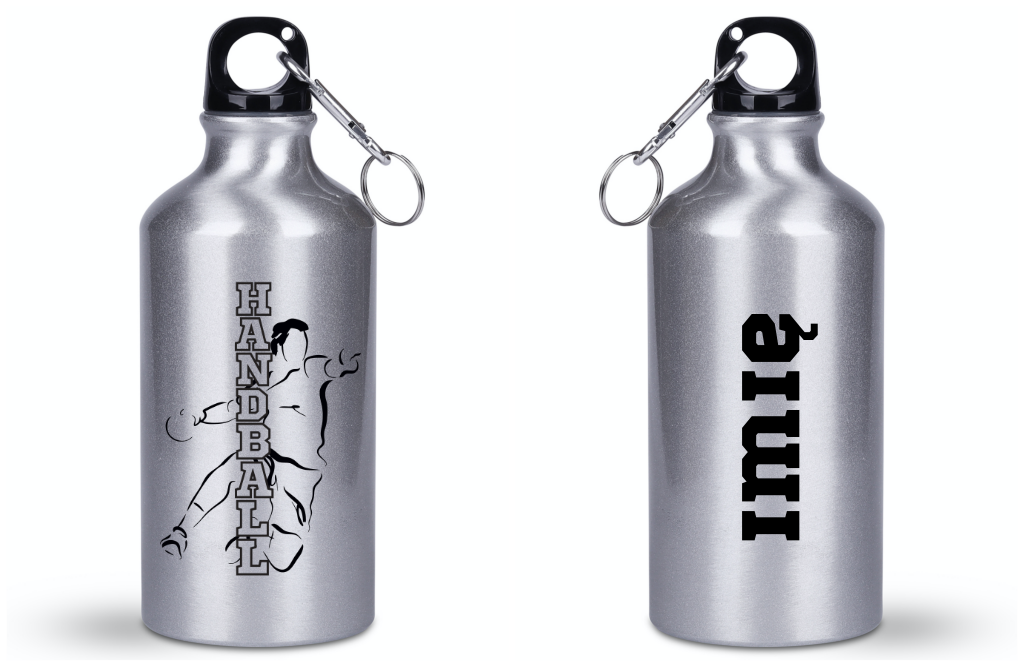 Srebrna butelka 400 ml napis "HANDBALL" #1