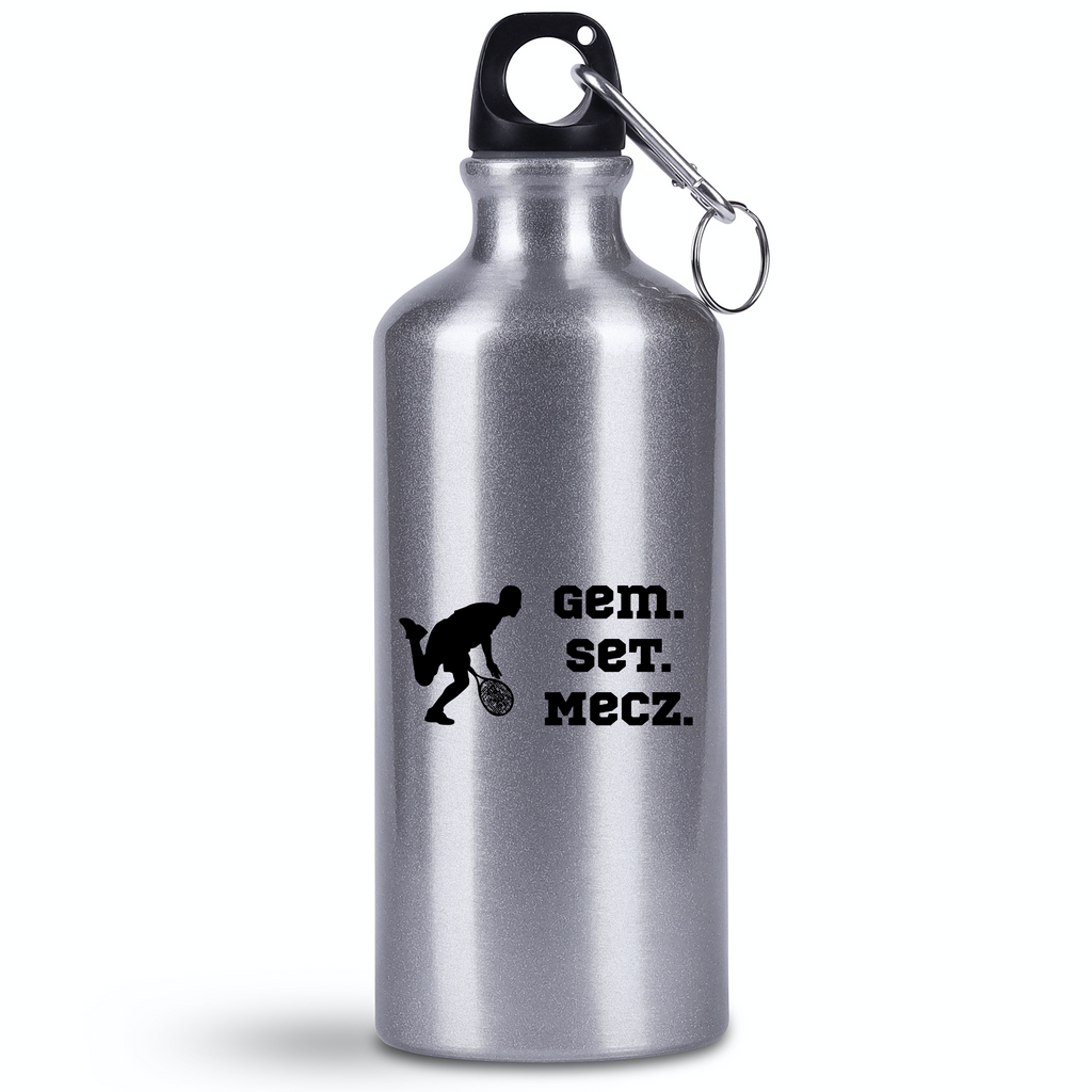 Butelka srebrna 500 ml z napisem "Gem Set Mecz" – męska #5