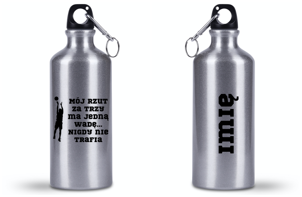 Butelka srebrna 500 ml z nadrukiem dla koszykarza #4